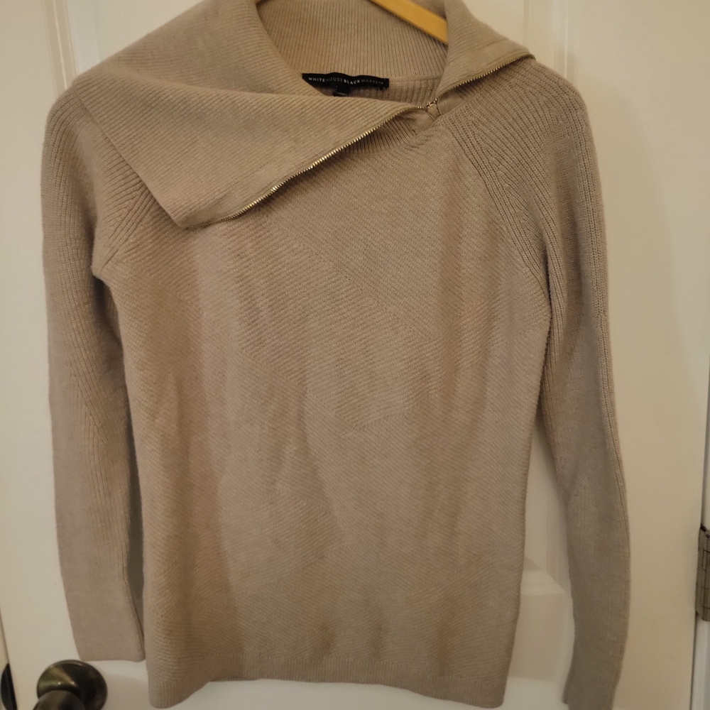 White House Black Market Taupe Cowl Neck Sweater